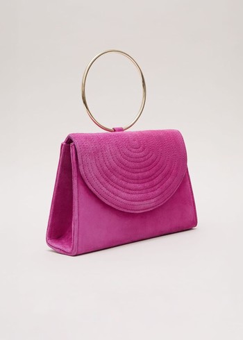 Phase Eight Ring Handle Suede Bags Pink Canada | MPLZQT-391